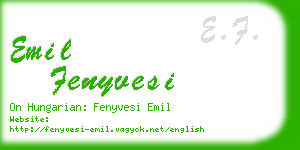 emil fenyvesi business card